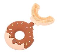 HEALLILY Niños Cepillo de Dientes Cabeza de Silicona 360 U Forma Cepillo de Diez Cepillo de Dientes Limpieza Manual Transporte Cepillo Sano Oral Teether Juguete Para Niños Niños