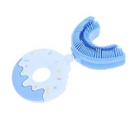 HEALLILY Niños en Forma en Forma de Cepillo de Dientes Silicona Manual Del Cepillo de Dientes de La Entera Del Cepillo de Dientes con La Manija Del Donut 360 Cepillo de Dientes de