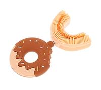 HEALLILY Niños en Forma en Forma de Cepillo de Dientes Silicona Manual Del Cepillo de Dientes de La Entera Del Cepillo de Dientes con La Manija Del Donut 360 Cepillo de Dientes de