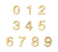 HEALLILY Números de Puerta Modernos Autoadhesivos Dorados de 5cm, 10 Piezas, Fáciles de Pegar y Remover, Resistentes Intemperie para Codificación y Señales de Baño