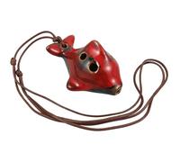 HEALLILY Ocarina Resonante Forma de Rojo de Cerámica Instrumento Portátil y Diseño Delicado para Principiantes