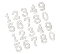 HEALLILY Parches Numéricos con Gemas de Imitación para Planchar, 20 Piezas en Tonos Claros, Tela No Tejida, Adornos para Ropa, Zapatos y Bolsos, Accesorios DIY Creativos