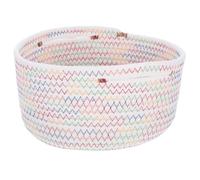 HEALLILY Pequeña Estilo Tejida de Almacenamiento Cuerda Cesta con de Algodón Blanco y Organizador Nórdico con Diseño Hermoso y Fácil Transporte para Llaves Snacks de Escritorio