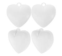HEALLILY Peso para Globos en Forma de Corazón de Resina Blanco, 4 Piezas Reutilizables para Decoración de Fiesta y Centro de Mesa Elegante