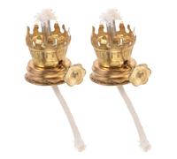 HEALLILY Regulador de Lámpara de Queroseno de Metal Dorado, Accesorio Práctico para Lámpara de Aceite DIY, Incluye 2 Piezas Mecha de Cuerda para Uso Doméstico
