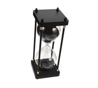HEALLILY Reloj de arena de cristal con arena negra para gestión de oficina en casa, decoración para estudio, cocina, relajación, atención plena y regalo