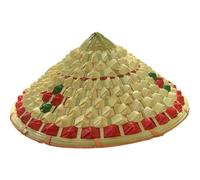 HEALLILY Sombrero y Ala Ancha, Diseño Chino Vintage Tejido de Bambú Protección Solar Acabado Fino para Actividades al Aire Libre y Viajes