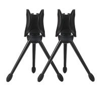 HEALLILY Soporte para Micrófono de Mesa Negro, Trípode Estable de Plástico Portátil, 2 Piezas, Adecuado para Podcasts y Uso en Casa