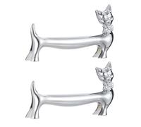 HEALLILY Soporte para Palillos Fácil de Lavar de Aleación Plateada, 2 Piezas, Diseño para Evitar Que Rueden Adecuado para de Mesa