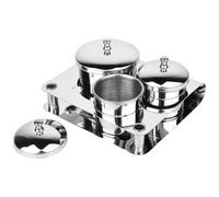 HEALLILY Tazas de Acero Inoxidable Cuenco Estable y Decorativo para Manicura Profesional Set de 3 Tapa Adecuado para Mezcla de Acrílico y Polvo en Escritorio de Uñas