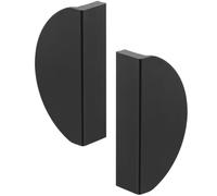 HEALLILY Tiradores de Armario Negro Tacto Cómodo y Fácil Extracción de Aluminio Semicirculares 2 Piezas Distancia de Agujeros 64mm para Armarios y Closets