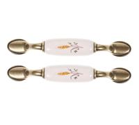 HEALLILY Tiradores de Cerámica para Armario y Cajón, Manijas Decorativas para Muebles y Tocadores, Efecto Decorativo y Resistente, 2 Piezas para Decoración del Hogar