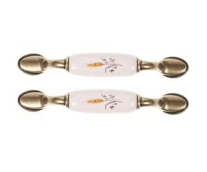 HEALLILY Tiradores de Cerámica para Armario y Cajón, Manijas Decorativas para Muebles y Tocadores, Efecto Decorativo y Resistente, 2 Piezas para Decoración del Hogar