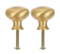 HEALLILY Tiradores de Muebles de Latón Dorado 2piezas, Manijas para Cajones y Armarios, Resistentes a Deformaciones y Desvanecimiento, Estilo Simple para Muebles de Dormitorio