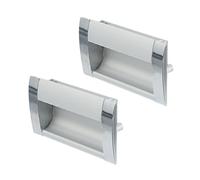 HEALLILY Tiradores Ocultos de Aleación de Aluminio para Armarios, Empotrados y Duraderos, Fácil Instalación, Pack de 2 Piezas en Color Plata para Muebles Modernos