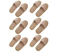 HEALLILY Zapatilla De Huésped Hotel De Viaje 6 Pares de Zapatillas Desechables Zapatillas de Spa de Punta Abierta de Hotel para Hombres Y Mujeres Pantuflas De Invitados