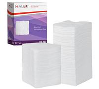 Healqu | Almohadillas de gasa tejidas, 4 x 12 capas, esponjas quirúrgicas estériles ultraabsorbentes para vendar heridas, desbridar, limpiar y preparar, caja de 50 esponjas de gasa médica,