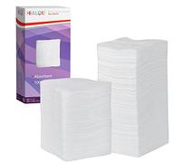 Healqu | Almohadillas de gasa tejidas, 4 x 4 x 8 capas, esponjas quirúrgicas estériles ultraabsorbentes para vendar heridas, desbridar, limpiar y preparar, caja de 100 esponjas de gasa médica,