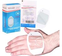 Healqu Apósito de película transparente, 2.3" x 2.75" Paquete de 10 parches adhesivos impermeables para vendaje de heridas, ducha posquirúrgica o protector IV