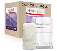 HEALQU Kerlix - Rollos de vendaje de gasa tipo - 4 ½ pulgadas x 4.1 yardas, 6 capas - 100 popotes estériles individuales - Absorción extra, sin látex, algodón de grado hospitalario - Cuidado de
