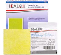 Healqu Medical Xeroform Petrolatum Dressing 2x2-25 unidades - Almohadilla de gasa no adherente para heridas de baja exudación - laceraciones, quemaduras e injertos de piel