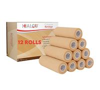 Healqu | Vendaje autoadhesivo, cinta médica autoadhesiva de 6 x 5 yardas, vendajes elásticos flexibles e impermeables para muñecas y tobillos, envoltura veterinaria para perros (12 rollos)