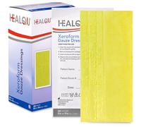 HEALQU Xeroform - Apósito de vaselina de 5 x 9 pulgadas, caja de 25 almohadillas de gasa no adherentes para heridas de baja exudación, parche de gasa de malla fina estéril para el cuidado de heridas