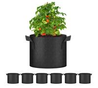 HealSmart - Paquete de 6 bolsas de cultivo no tejidas de 5 galones, macetas de tela con asas para aireaci n, aptas para frutas, verduras y flores