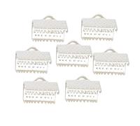 HEALSOPTHY 100 Cierres Metálicos de 2,5 Cm Color Plata para Pulseras y Joyería DIY Extremos de Cinta Chapados y Hebillas de Sujeción Resistentes