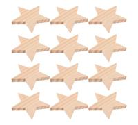 HEALSOPTHY 12 Piezas Estrellas de Madera para Manualidades sin Terminar 3D de 85X8X1 CM Decoración Rústica para Fiesta Navideña y Bricolaje Creativo