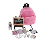 HEALSOPTHY 16piezas Accesorios De Escuela Miniatura para Muñecas Kit De Suministros Escolares Mochila Gafas y Material De Escritura para Casa De Muñecas y Juguetes