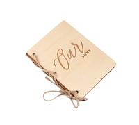 HEALSOPTHY 1par Cuaderno De Votos De Boda De Madera Personalizado Libro De Votos Creativo para Novios Accesorio Rustic para Ceremonia De Boda