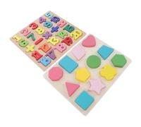 HEALSOPTHY 2 Juegos Juguetes de Madera Educativos Rompecabezas de Números y Formas para Estimulación Cognitiva Desarrollo Temprano Infantil