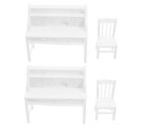 HEALSOPTHY 2 Juegos Miniature Writing Desk and Chair with Openable Drawers Table Toys For Imaginative Role Playing At Home School Travel