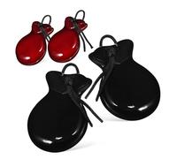 HEALSOPTHY 2 pares Wooden Spanish Finger Castanets Small Handcrafted Percussion Instruments For Adults And Children Authentic Sound Portable