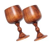 HEALSOPTHY 2 Piezas Copa de Vino Tinto de Madera Diseño Vintage y Silueta Curva Delgada para Cócteles y Barra en Casa Vertido Preciso y Estabilidad Mejorada