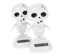 HEALSOPTHY 2 Piezas Decoración Halloween Solar Esqueleto Fantasma Bailarín para Coche y Hogar Adorno Plástico para Sala Dormitorio Oficina Diseño Divertido y Resistente