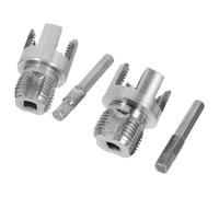 HEALSOPTHY 2 Piezas Kit de Herramientas de Roscado para Tuberías PVC Cortador Interno y Externo con Dados Compatible con Taladro Eléctrico para Fontanería y Mantenimiento Doméstico