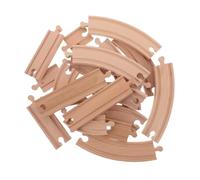 HEALSOPTHY 20 Piezas Vía de Tren de Madera Extensiones Rectas y Accesorios para Expansión Compatible Mayoría de Sistemas Ferroviarios Infantiles