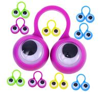 HEALSOPTHY 24 piezas Anillos Juguete Educativos para Juguetes Didácticos de Plástico Seguro con Diseño de Ojos Divertidos para Dedos Infantil Color Aleatorio Color Aleatorio