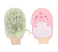 HEALSOPTHY 2piezas Guantes Exfoliantes De Lufa Para Mujer Guante Exfoliante De Doble Cara Para Baño Para Exfoliación Corporal y Limpieza De Ducha