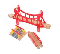 HEALSOPTHY 3 Piezas Bloques de Montaje para Vías de Tren de Madera para Puentes Suspendidos y Accesorios para Construcción Educativo y Seguro para Desarrollo Infantil