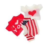 HEALSOPTHY 3 Piezas de Ropa de Muñeca de Peluche Suéter de Oso de Hilo Suave, Accesorios Reemplazables para Muñecos de 14-18 Pulgadas, Ropa Atractiva y Traje de Animal para Juegos y Regalos