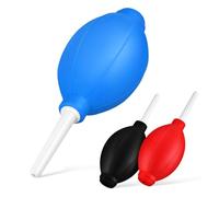 HEALSOPTHY 3 Piezas Kit de Limpiador de Lentes con Soplador de Aire para Cámara y Ordenador Herramienta Ergonómica para Limpieza de Pantallas Teclados y Gafas Colores Azul Negro y Rojo