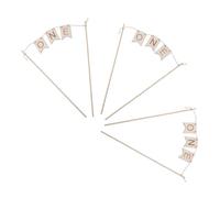 HEALSOPTHY 3 Piezas One Cake Topper de Madera Natural para Decoración Cumpleaños Niña Primer Año con Diseño Grabado Elegante y Base Estable para Tartas Fiesta