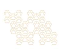 HEALSOPTHY 30 Piezas Recortes de Madera con Forma de Garra de Perro, Virutas de Madera sin Terminar, Beige, con Cuerda de Yute, para Bricolaje y Pintura, Decoración de Habitación y Escritura