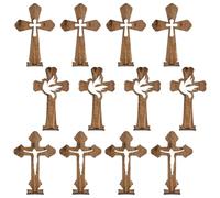 HEALSOPTHY 4 Juegos Decoración Rústica Espiritual de Madera con Base Estable para Centros de Mesa con Forma de Cruz, Adecuado para Hogar y Día del Recuerdo, Estilo Delicado y Elegante