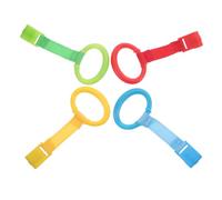HEALSOPTHY 4 piezas Anillos de Tiro para Bebés Anillos Colgantes Coloridos para Cuna y Corralito Ayuda Práctica para Aprender Ponerse y Caminar sin Necesidad de Herramientas Desarrollo de y