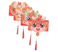 HEALSOPTHY 4 Piezas Bolsa Roja Plegable sobre Chino sobre Festivo para Año Chino Festivales Bodas Ocasiones Sobres para Sobres para Billetes del Año del Dragón del Festival la Estación