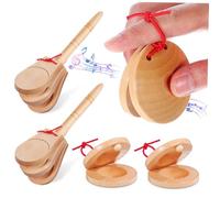 HEALSOPTHY 4 piezas de Madera para Adultos Instrumento Percusión Manual Sonido Agradable y Artesanal Incluye de Dedo y Mano para Flamenco y Folklórica